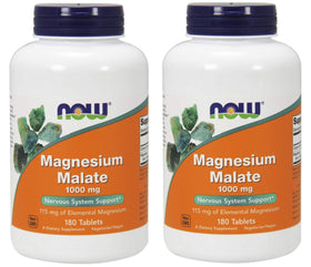 NOW Foods Magnésium Malate 1000mg 180 comprimés vue avant
