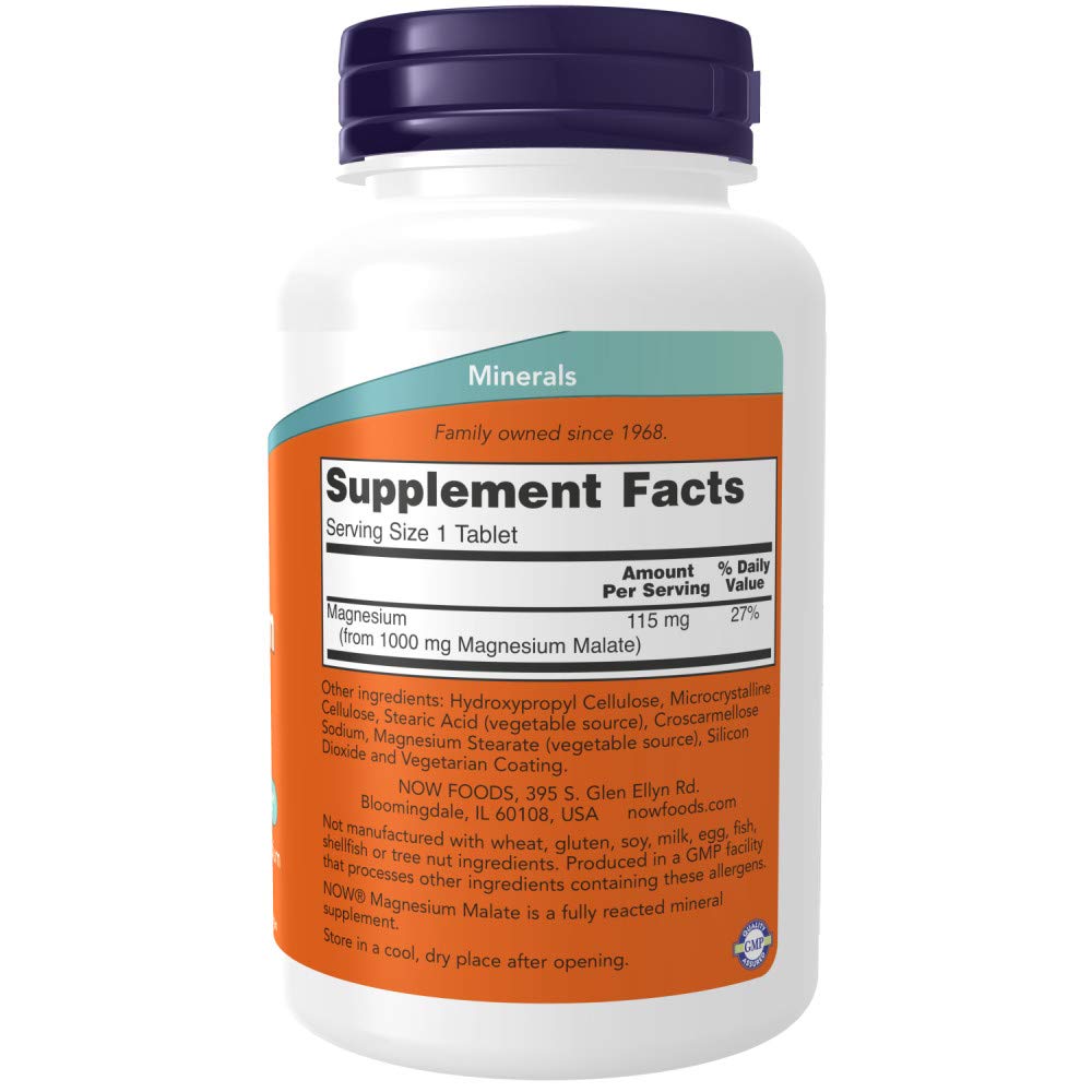 NOW Foods Magnésium Malate 1000mg emballage