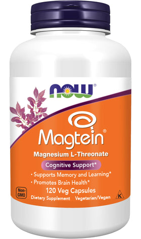 NOW Foods Magtein 120 capsules végétales vue avant