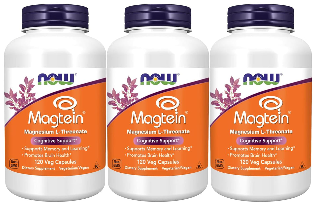 NOW Foods Magtein Magnésium L-Thréonate 240 gélules végétales vue de face