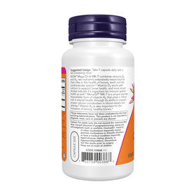 NOW Foods Mega D-3 & MK-7 capsules, vue rapprochée de la capsule