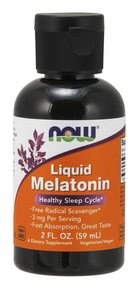 NOW Foods Mélatonine Liquide 2 fl oz flacon avant