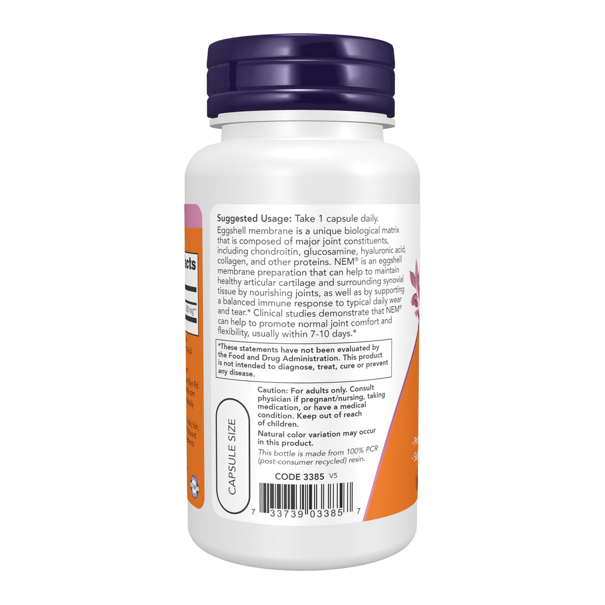 NOW Foods Membrane de Coquille d'Oeuf 500 mg capsules végétales