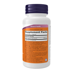 NOW Foods Membrane de Coquille d'Oeuf 500 mg vue arrière avec ingrédients