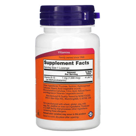 NOW Foods Methyl B-12 1000mcg 200 comprimés à croquer emballage