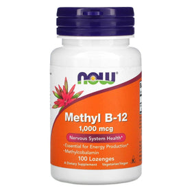 NOW Foods Methyl B-12 1000mcg 200 comprimés à croquer vue de face