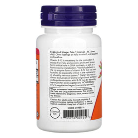 NOW Foods Methyl B-12 1000mcg comprimés à croquer sur une table