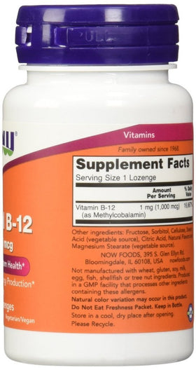 NOW Foods Methyl B-12 1000mcg dos de l'emballage