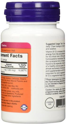 NOW Foods Methyl B-12 1000mcg pastilles sous un angle