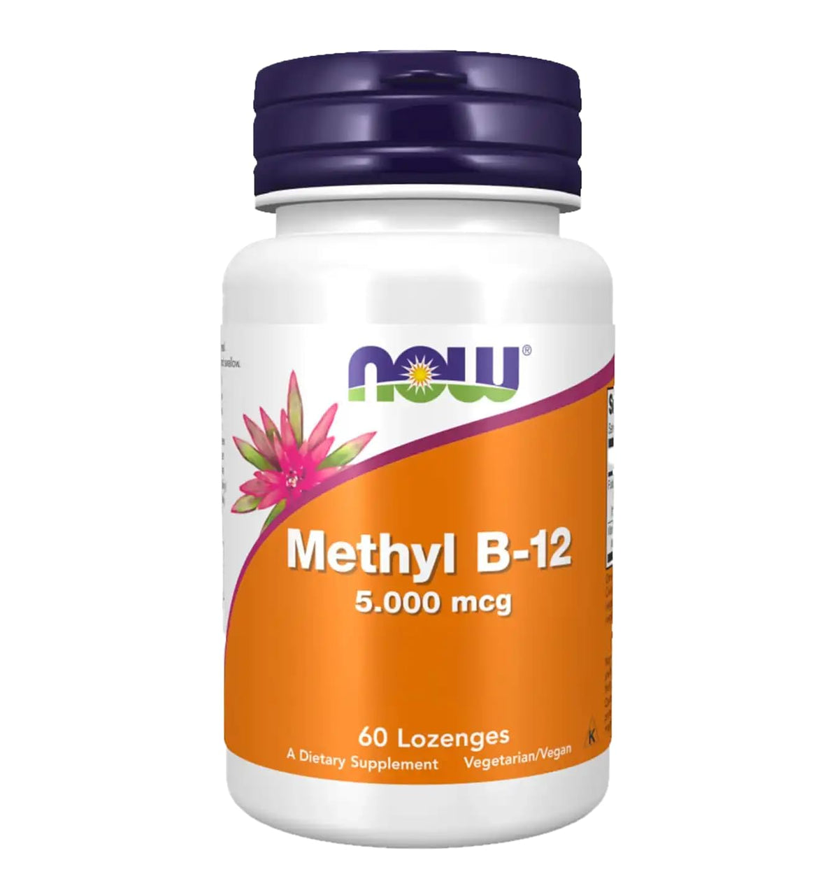 NOW Foods Methyl B-12 5000 mcg 60 comprimés vue de face