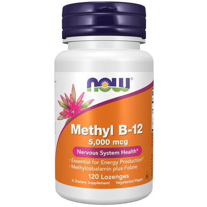 NOW Foods Methyl B-12 5000 mcg boîte avec 120 pastilles