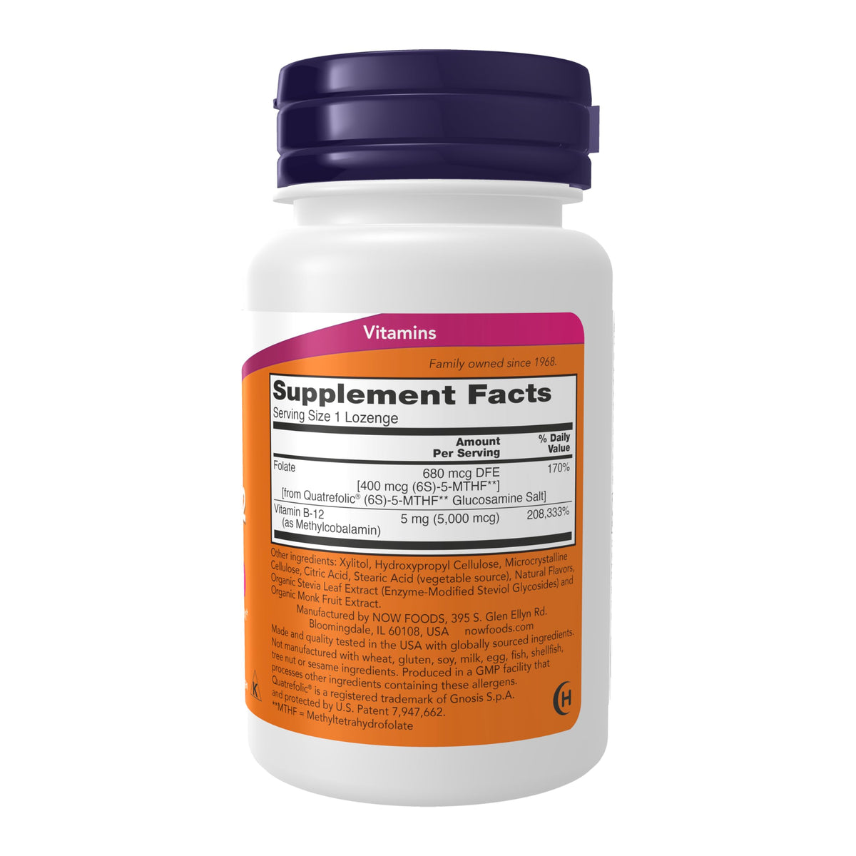 NOW Foods Methyl B-12 5000 mcg dos de la boîte