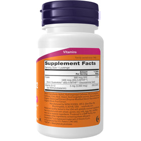 NOW Foods Methyl B-12 5000 mcg étiquette détaillée