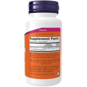 NOW Foods Methyl B-12 5000mcg capsules, arrière du produit