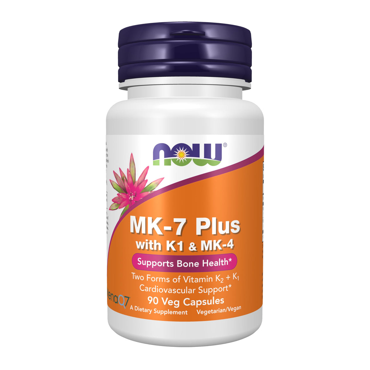 NOW Foods MK-7 Plus 90 Capsules Végétales vue de face