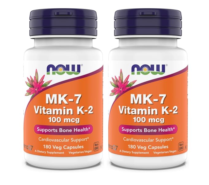 NOW Foods MK-7 Vitamine K-2 100 mcg 180 capsules végétales avant