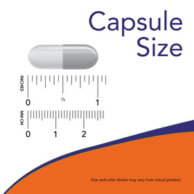 NOW Foods MSM 1 000 mg capsules ouvertes montrant la taille