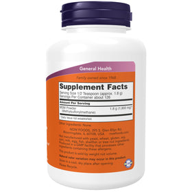 NOW Foods MSM Poudre 272g étiquette détaillée