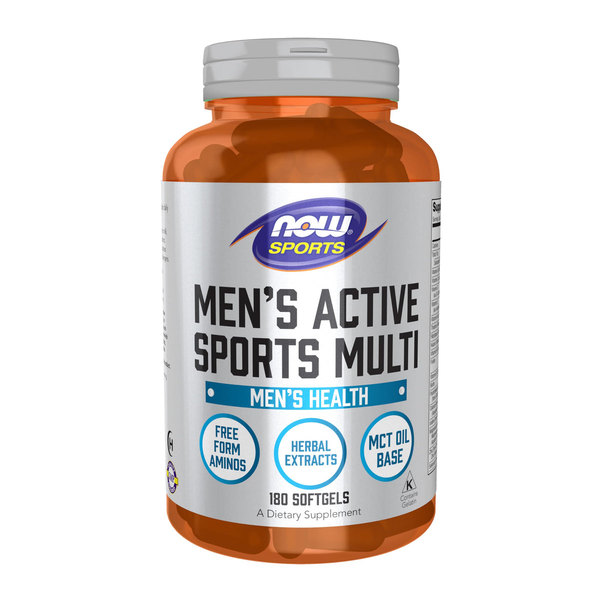 NOW Foods Multivitamine Extrême Sport Homme 180 Gélules - vue avant