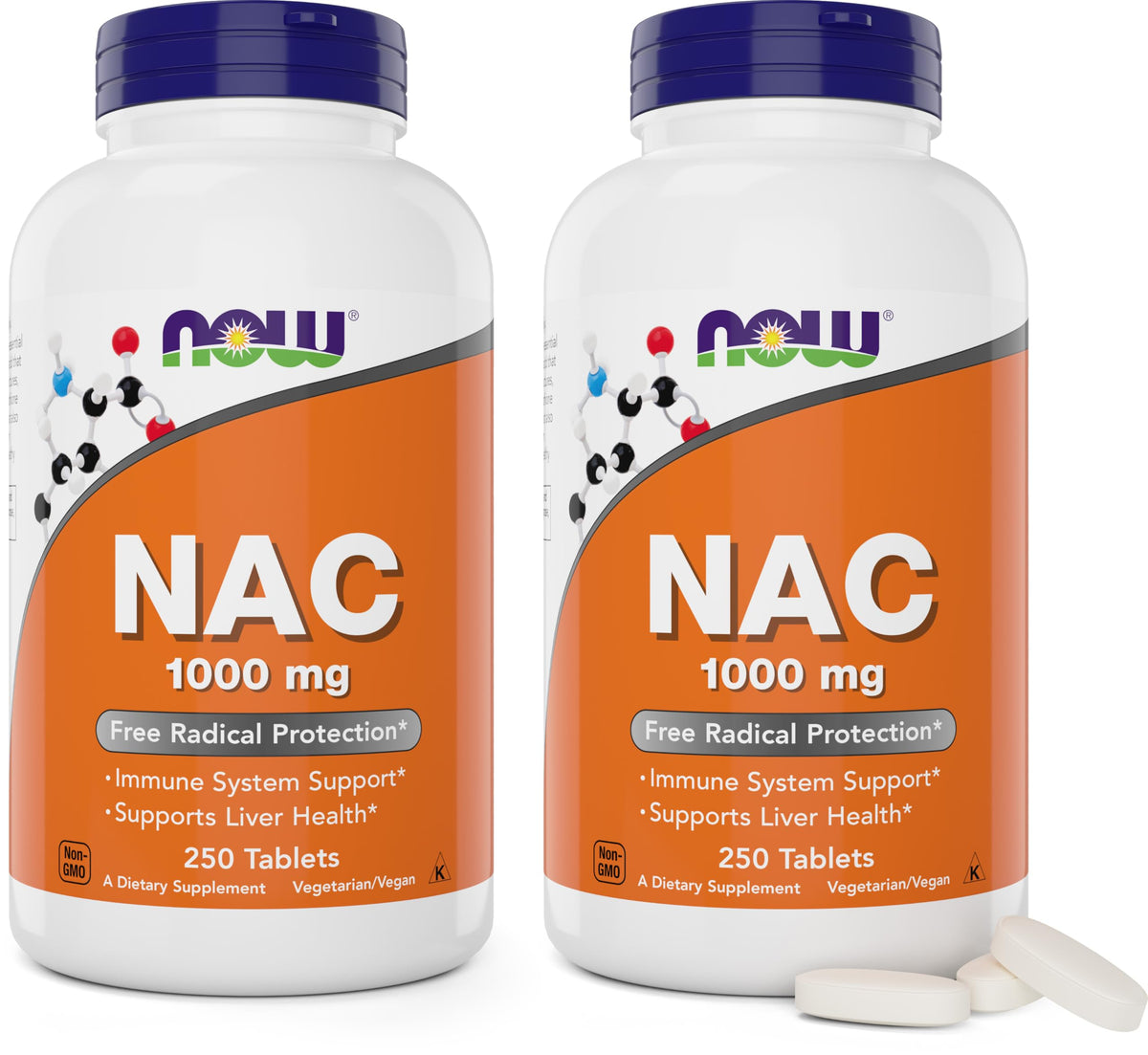 NOW Foods NAC 1000 mg 250 comprimés - vue avant de l'emballage