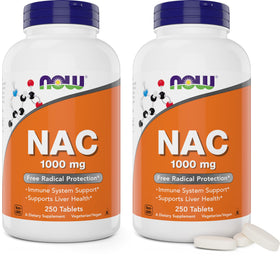 NOW Foods NAC 1000 mg 250 comprimés - vue avant de l'emballage