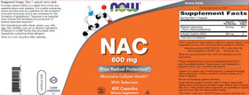 NOW Foods NAC 600 mg 400 Capsules, capsules dans un bol