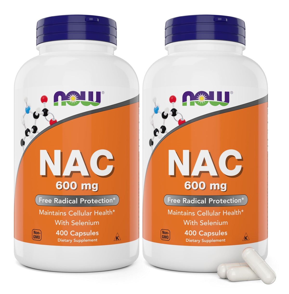 NOW Foods NAC 600 mg 400 capsules vue avant