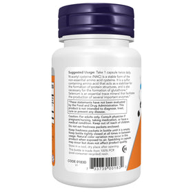 NOW Foods NAC 600 mg avec Sélénium capsules à l'intérieur de l'emballage