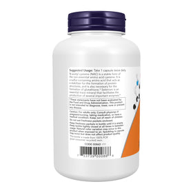NOW Foods NAC 600 mg gélules végétales, côté droit