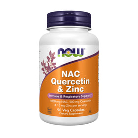 NOW Foods NAC Quercétine Zinc 90 capsules végétales vue de face
