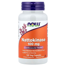NOW Foods Nattokinase 100 mg 120 capsules végétales vue avant