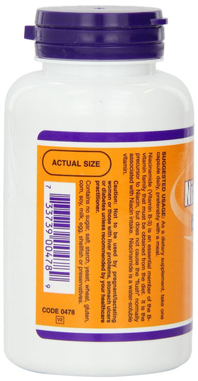 NOW Foods Niacinamide 500mg 100 capsules emballage