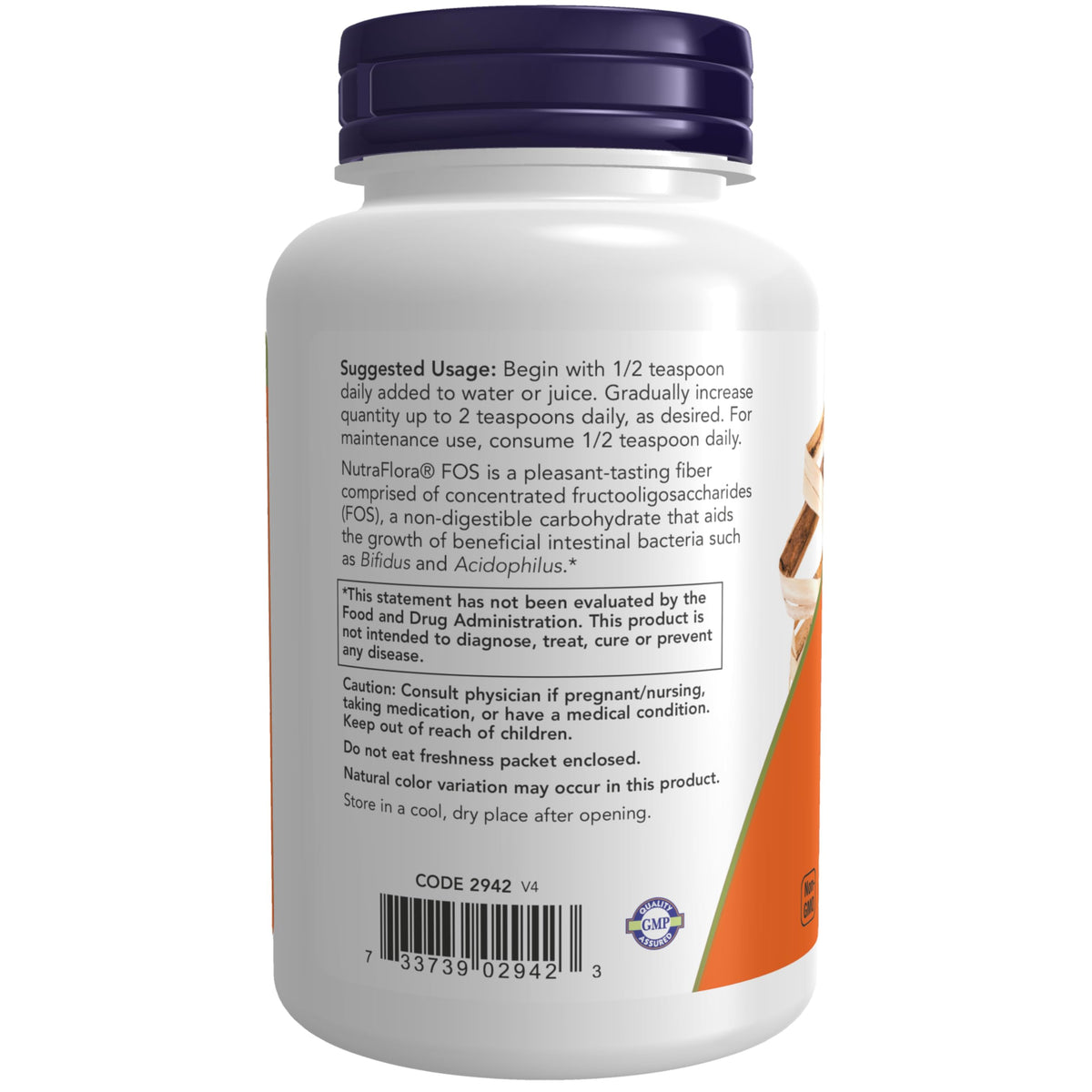 NOW Foods NutraFlora FOS Poudre Pure 150g avec cuillère