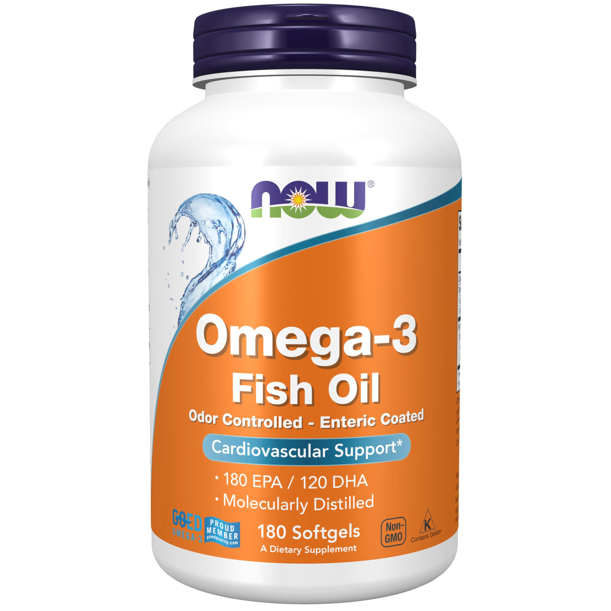 NOW Foods Omega-3 180 EPA 120 DHA gélules front view