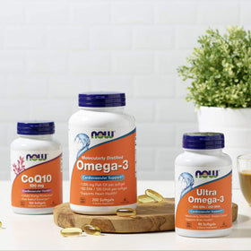 NOW Foods Omega-3 2000mg 100 capsules sur fond blanc