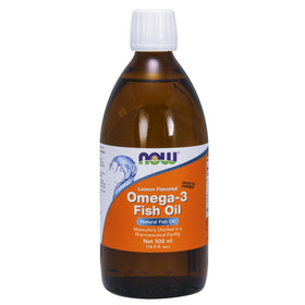 NOW Foods Omega-3 Huile de Poisson Citron 880 g vue de face