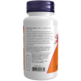 NOW Foods P-5-P 50 mg gélules végétales sur fond blanc