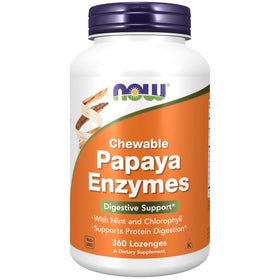 NOW Foods Papaye Enzymes 360 Lozenges boîte avant vue