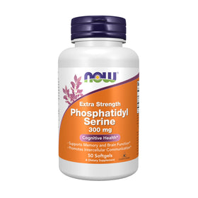 NOW Foods Phosphatidyl Serine 300 mg Extra Fort 50 Gélules - vue de face