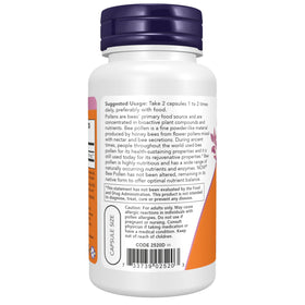 NOW Foods Pollen d'Abeille 500mg 100 capsules vue latérale