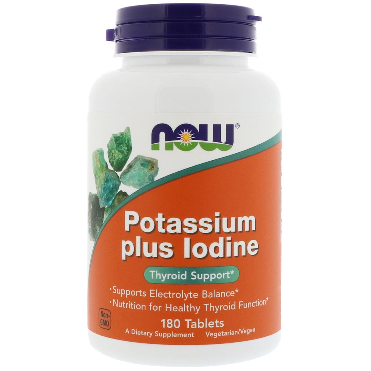NOW Foods Potassium Plus Iode 180 comprimés vue avant