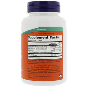 NOW Foods Potassium Plus Iode emballage avec description des avantages