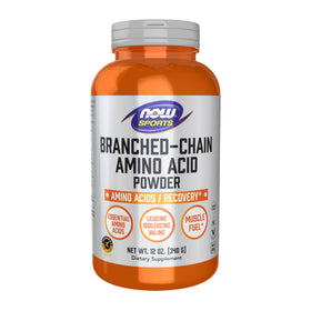 NOW Foods Poudre d'Aminoacides à Chaîne Ramifiée 399g vue de face