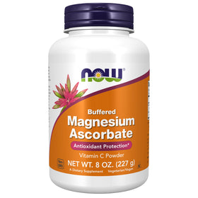 NOW Foods Poudre d'Ascorbate de Magnésium 272g vue de face