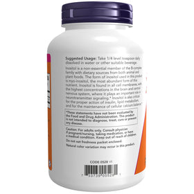 NOW Foods Poudre d'Inositol 299g présentation en usage