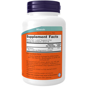 NOW Foods Poudre de Citrate de Magnésium 558g emballage