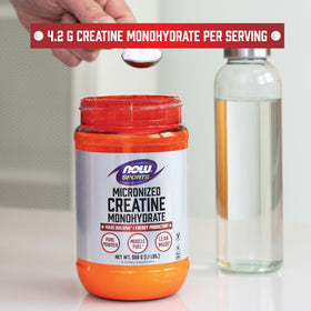 NOW Foods Poudre de Créatine Micronisée 1 kg avec smoothie