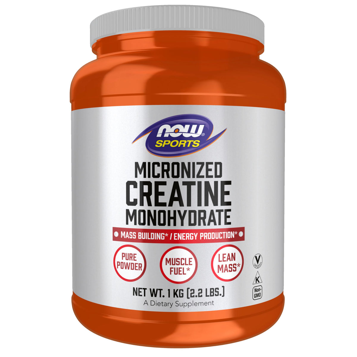 NOW Foods Poudre de Créatine Micronisée 1 kg vue de face