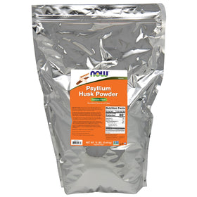 NOW Foods Poudre de Psyllium 12 lb vue de face avec emballage