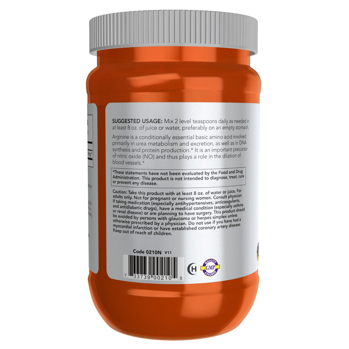 NOW Foods Poudre L-Arginine 540g présentation en cuisine